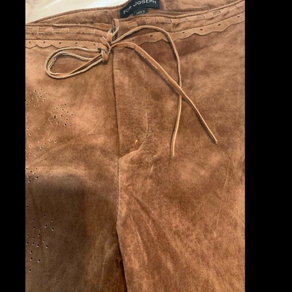 NEW VINTAGE FOR JOSEPH BROWN SUEDE LEATHER PANTS MID RISE SIZE 26 - Picture 8 of 8